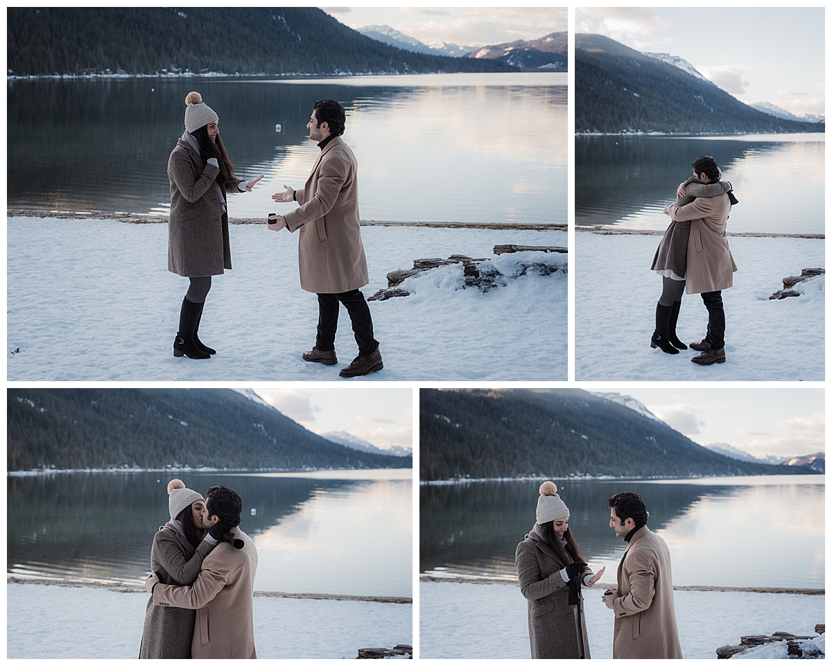 Winter proposal at Lake Wenatchee in Leavenworth