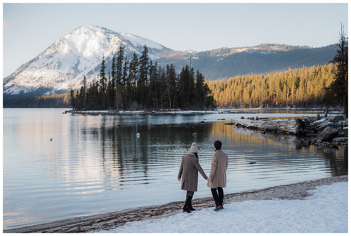 Winter proposal at Lake Wenatchee in Leavenworth