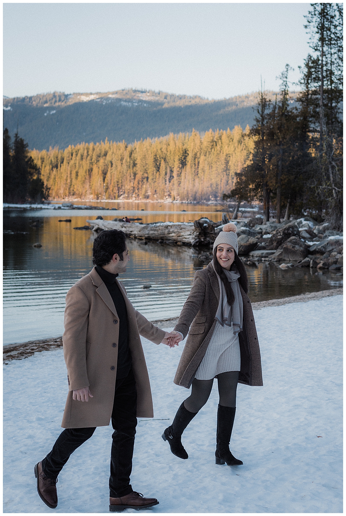 Winter proposal at Lake Wenatchee in Leavenworth