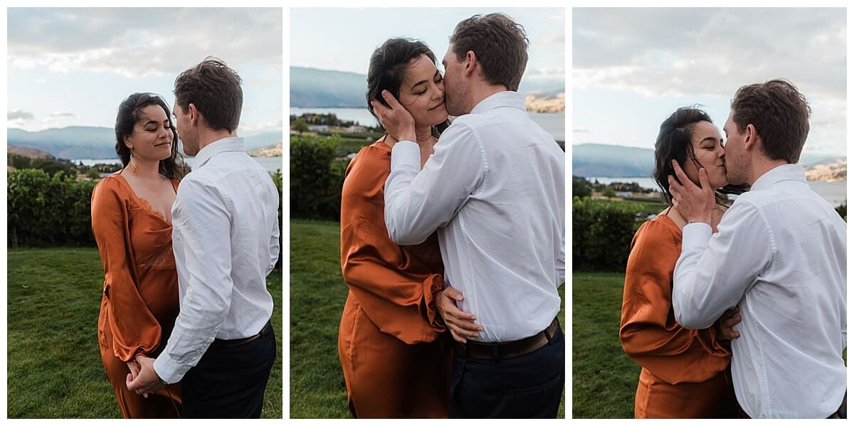 Lake Chelan engagement photographer capturing a fall winery engagement session