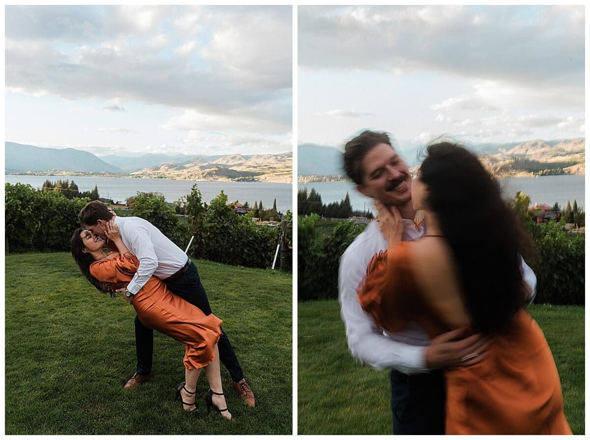 Romantic Lake Chelan engagement photos at Larc Hill Vineyard Ranch